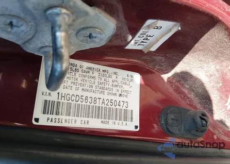 1996 Honda Accord Lx/Ex z USA, uszkodzony, nr VIN 1HGCD5638TA250473